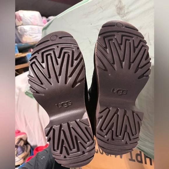 UGG Black Platform Classic Mini Boots | Shearling Lined | Chunky Sole | Women’s - Picture 6 of 7